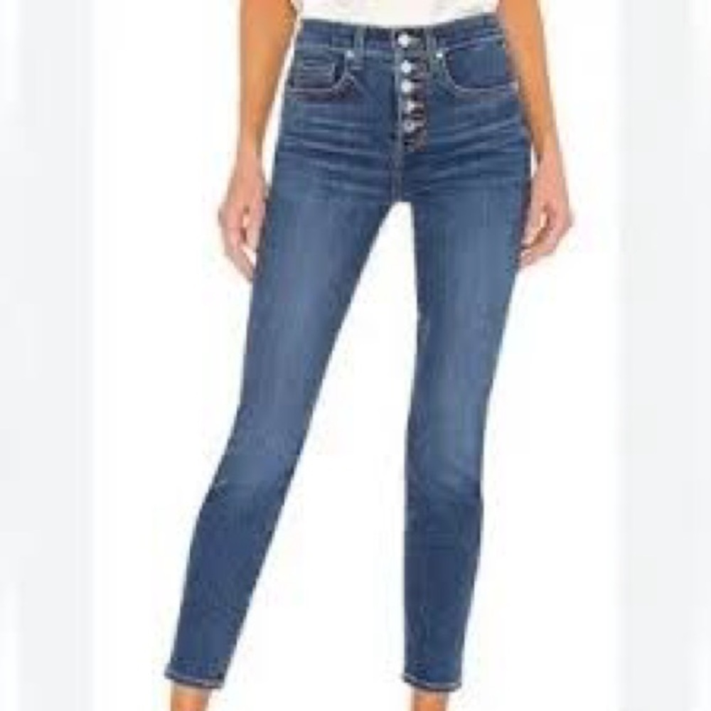 Veronica Beard Debbie Ankle Skinny High Rise Medium Wash Jeans Made In USA (J1)